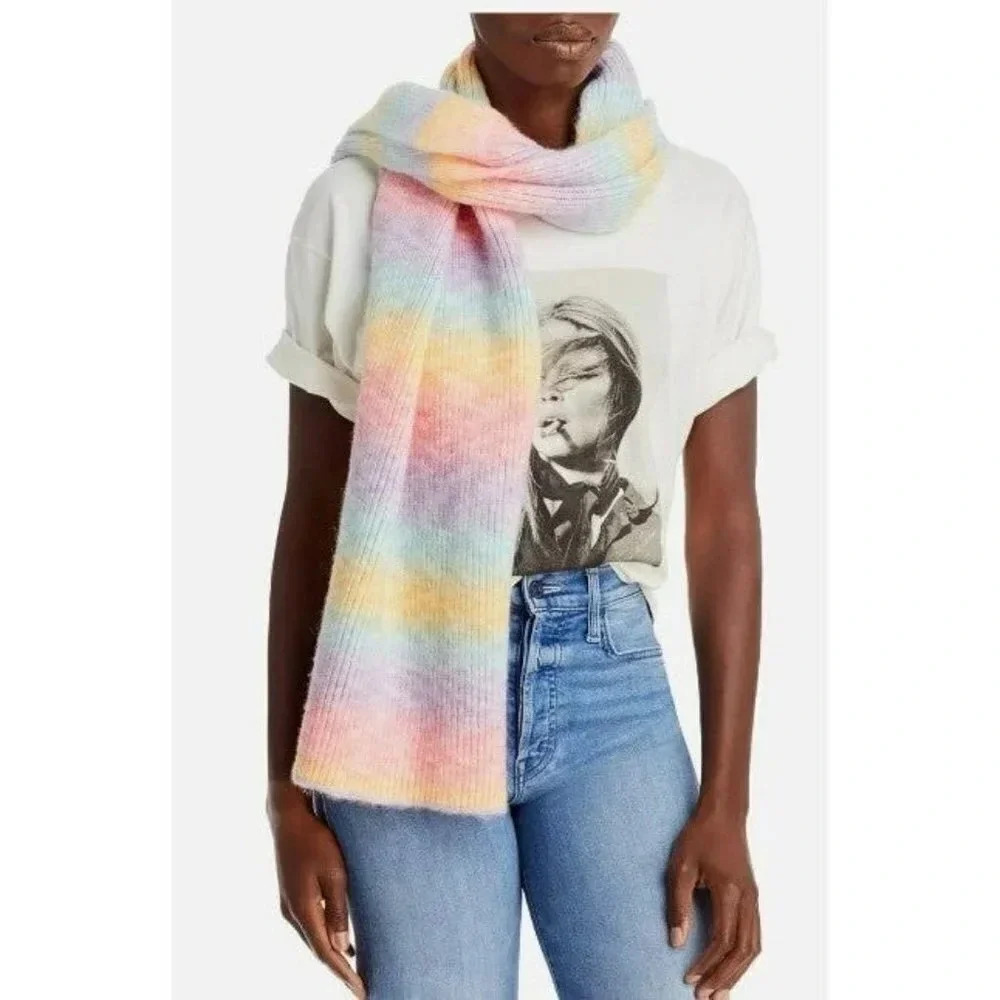 NWT Aqua Space Dye Rib Knit Scarf (MSRP $88)